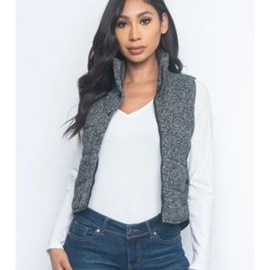 Black Gray Vest Winter